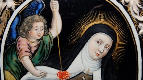 Sainte Thérèse émail XVIIe par Nicolas Laudin - Art sacré, objets religieux Style Louis XIII