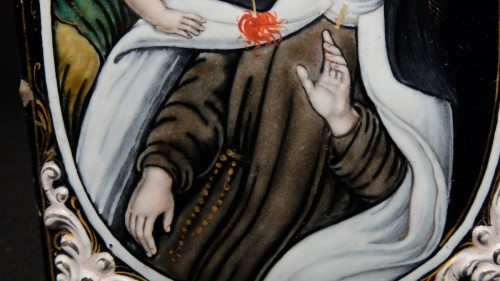 Art sacré, objets religieux  - Sainte Thérèse émail XVIIe par Nicolas Laudin