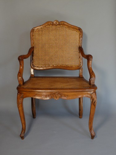 Fauteuil de cabinet ou de bureau estampillé Etienne Meunier - Sièges Style Louis XV