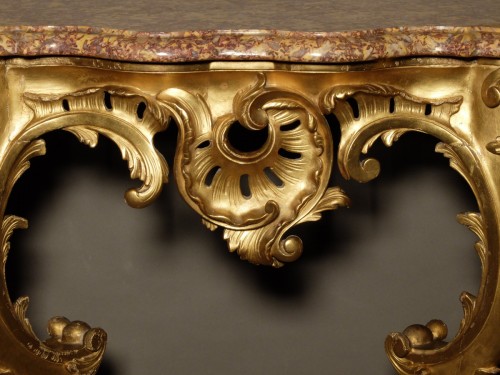 Louis XV period console in gilded wood  - Furniture Style Louis XV