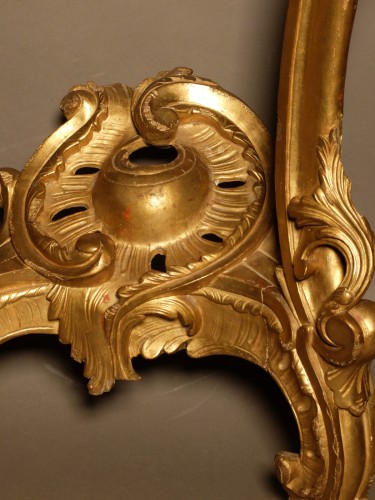 Antiquités - Louis XV period console in gilded wood 