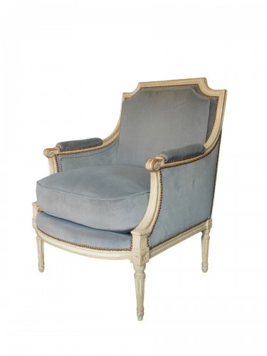 Pair of large Louis XVI period bergere chairs 