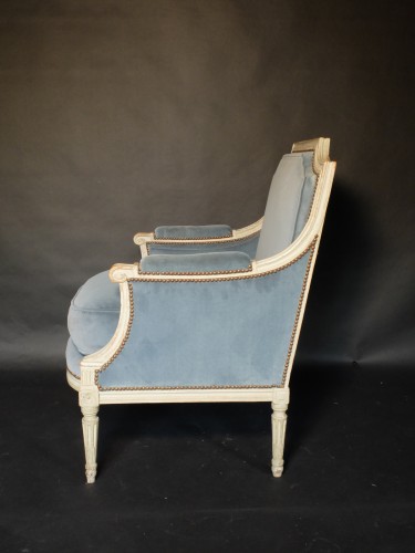 Pair of large Louis XVI period bergere chairs  - 