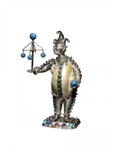 Mounted shell court jester - Nuremberg 19th century 