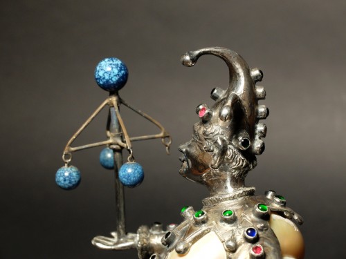 Mounted shell court jester - Nuremberg 19th century  - Napoléon III