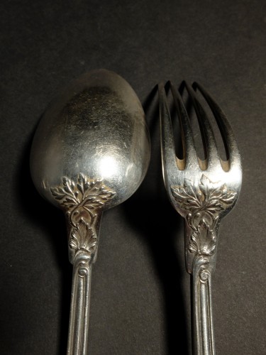 Set of 12 solid silver place settings by Henri Soufflot  - Napoléon III