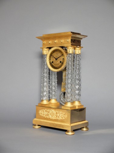 Charles X clock in bronze and crystal  - Horology Style Restauration - Charles X