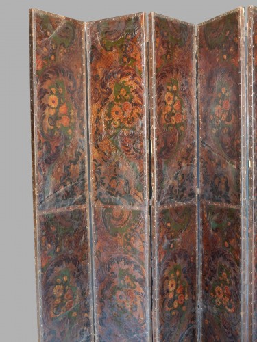 Paravent à 6 feuilles en cuir de Cordoue - XVIIIe siècle - Mobilier Style Louis XV