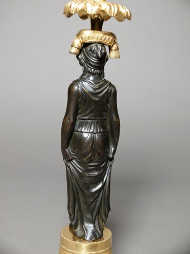Pair of candlesticks with caryatids - 