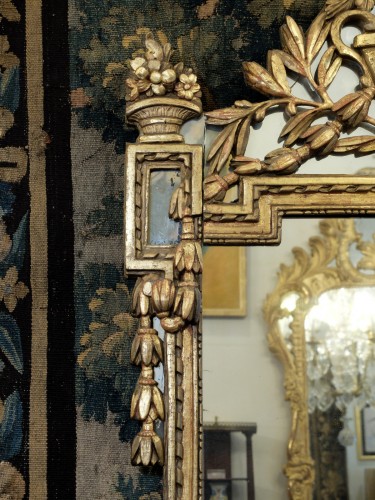 Mirrors, Trumeau  - Louis XVI period mirror with glazing beads