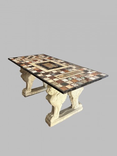 Marbles marquetry table - Furniture Style 50