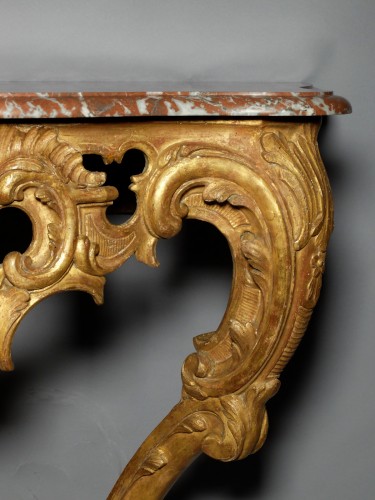 Console d'époque Régence en bois doré - Antiquités Olivier Alberteau