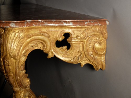Régence - Console d'époque Régence en bois doré