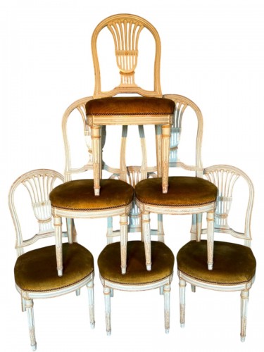 Suite de 6 chaises "à la gerbe" fin 19e siècle