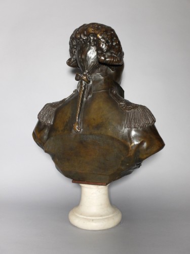 Sculpture Sculpture en Bronze - Buste du Marquis de La Fayette par Jean-Antoine Houdon