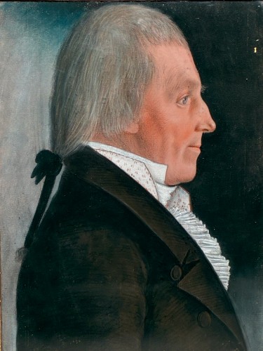 Paire de portraits de "bourgeois de Cherbourg", 1814 - Tableaux et dessins Style Empire