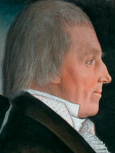 Tableaux et dessins Tableaux XIXe siècle - Paire de portraits de "bourgeois de Cherbourg", 1814