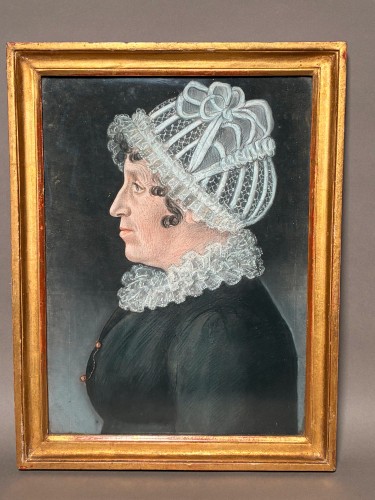 Empire - Paire de portraits de "bourgeois de Cherbourg", 1814