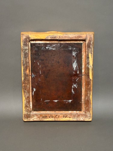 XVIIe siècle - Vierge à l'enfant - Huile sur cuivre XVIIe