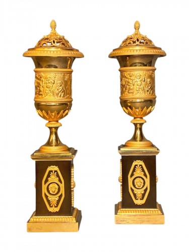 Pair of Empire period cassolettes 