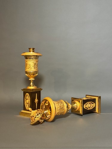 Pair of Empire period cassolettes  - Decorative Objects Style Empire