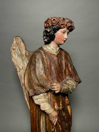 Paire d'anges céroféraires du XVIIe siècle - Louis XIII