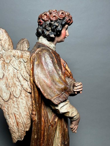 Antiquités - Paire d'anges céroféraires du XVIIe siècle