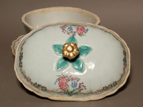 Grande terrine et sa paire de rafraichissoirs à bouteilles - Antiquités Olivier Alberteau