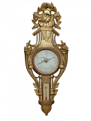 Baromètre doré d'époque Louis XVI