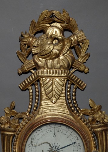 Baromètre doré d'époque Louis XVI - Objet de décoration Style Louis XVI