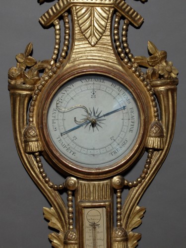Objet de décoration Baromètre - Baromètre doré d'époque Louis XVI