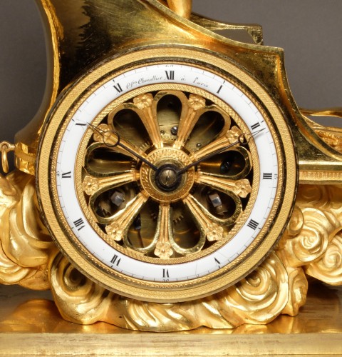 Antiquités - Empire period chariot clock