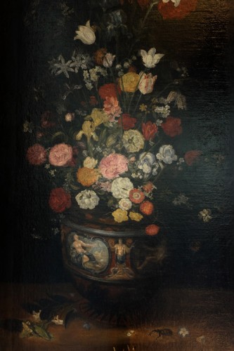 Paintings & Drawings  - Pair of large bouquets of flowers by Philippe de Marlier (c. 1573-1668)