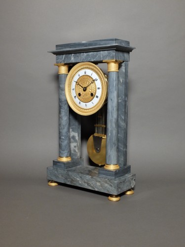 Directoire clock in blue turquin marble  - Horology Style Directoire