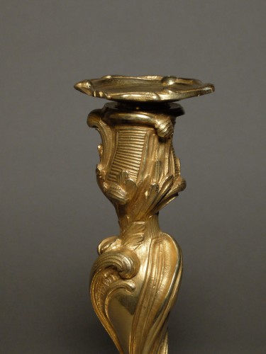 19th century - Pair of Rococo candlesticks by Meissonnier