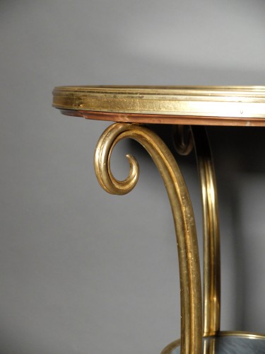 Mobilier Table & Guéridon - Guéridon en bronze doré et marbre bleu Turquin