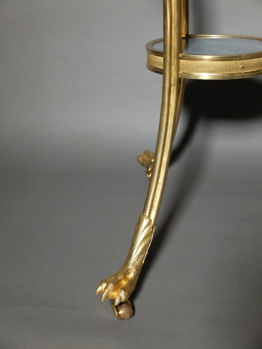Guéridon en bronze doré et marbre bleu Turquin - Antiquités Olivier Alberteau