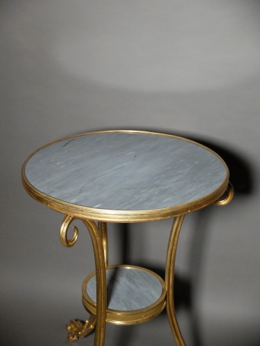 Guéridon en bronze doré et marbre bleu Turquin - Napoléon III