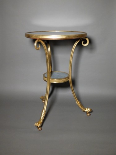 Napoléon III - Guéridon en bronze doré et marbre bleu Turquin