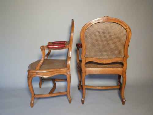Pair of caned armchairs stamped Pierre Moreau - Louis XV