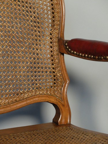 Antiquités - Pair of caned armchairs stamped Pierre Moreau