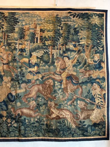 Tapisserie & Tapis Tapisserie - "La chasse au lion", tapisserie des Flandres, XVIIème siècle
