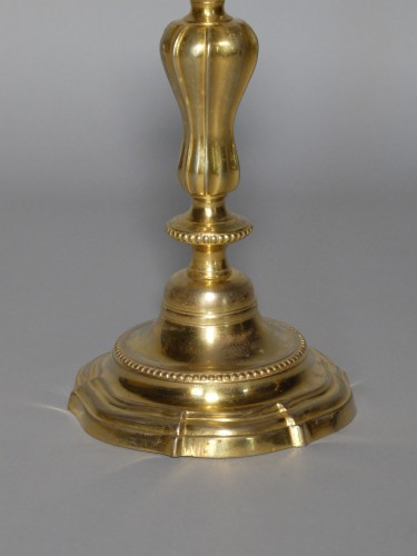 Luminaires Bougeoirs et Chandeliers - Paire de bougeoirs en bronze doré d'époque Transition
