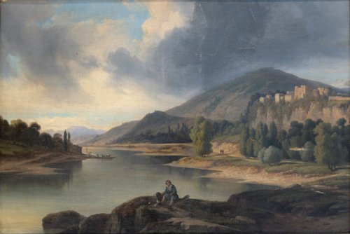Nicolas Victor FONVILLE (1805-1856) - Lac et montagne