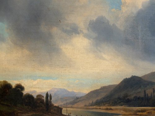 XIXe siècle - Nicolas Victor FONVILLE (1805-1856) - Lac et montagne