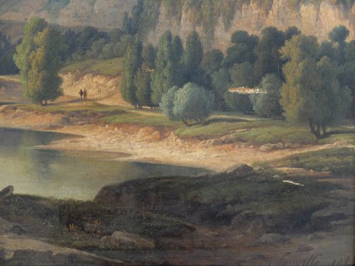 Nicolas Victor FONVILLE (1805-1856) - Lac et montagne - Restauration - Charles X