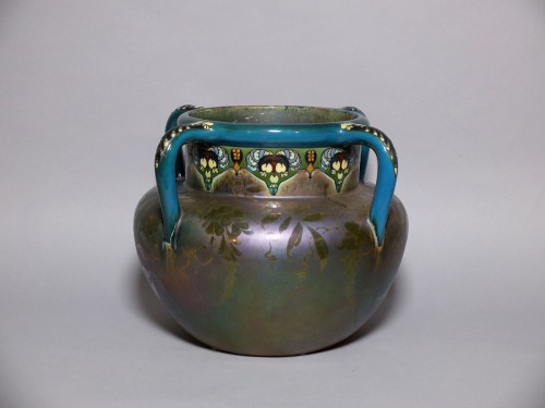 Manufacture de Montières - Grande potiche irisée circa 1917 - Céramiques, Porcelaines Style Art Déco