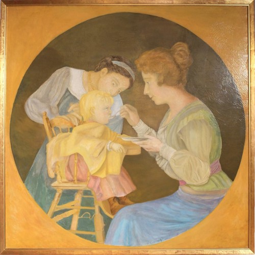 La becquée, ou femme faisant manger son enfant - Jean Coraboeuf (1870-1947)