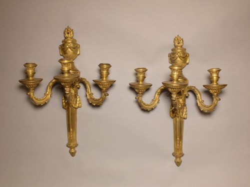 Antiquités - Paire d'appliques d'époque Louis XVI