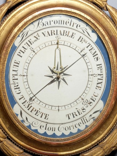 Baromètre médaillon d'époque Louis XVI - Objet de décoration Style Louis XVI